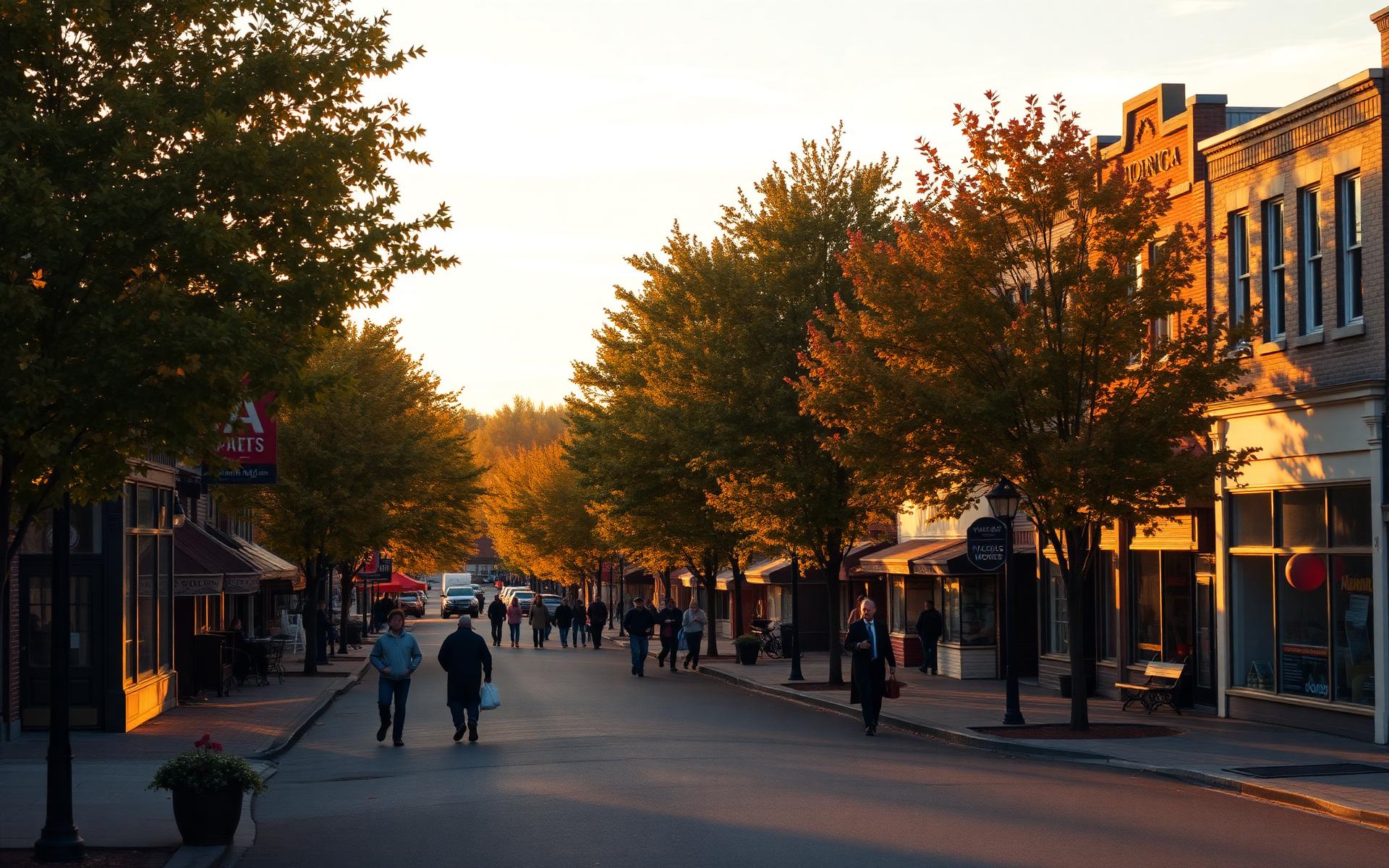 Ontario main street at golden hour